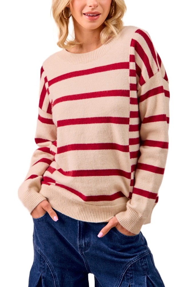 Stripe Combo Knit Top