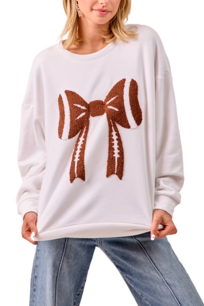 Gameday Theme Ribbon Football Patched Top