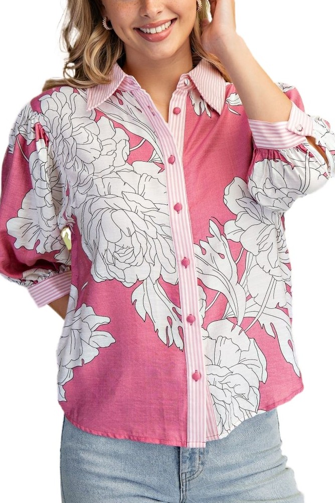 Floral Print Button Down