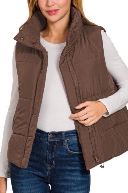 High Neck Puffer Vest
