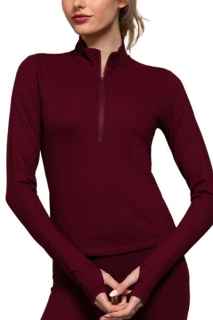 Thumbhole Zipper Workout Top