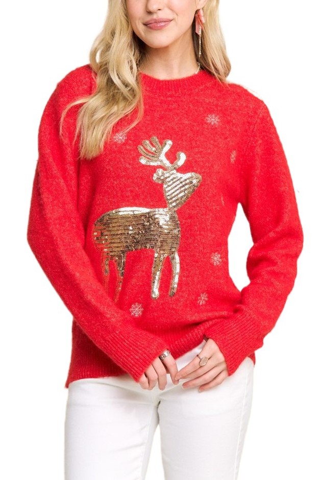 Christmus Snowflake Sweater Knit Top