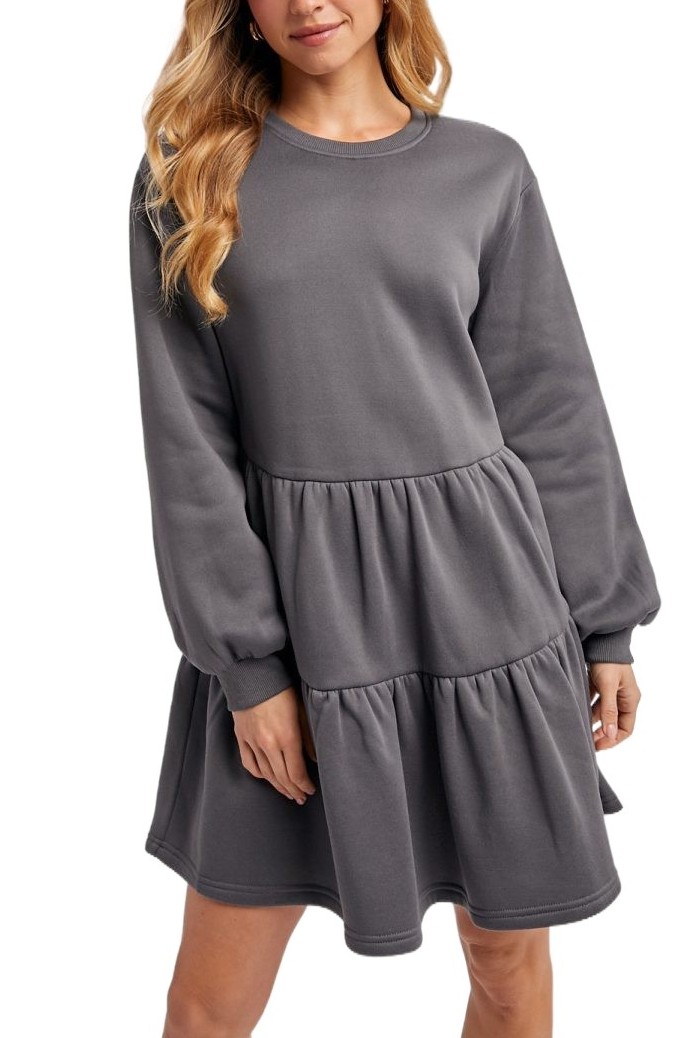 Tiered Sweatshirt Knit Dress