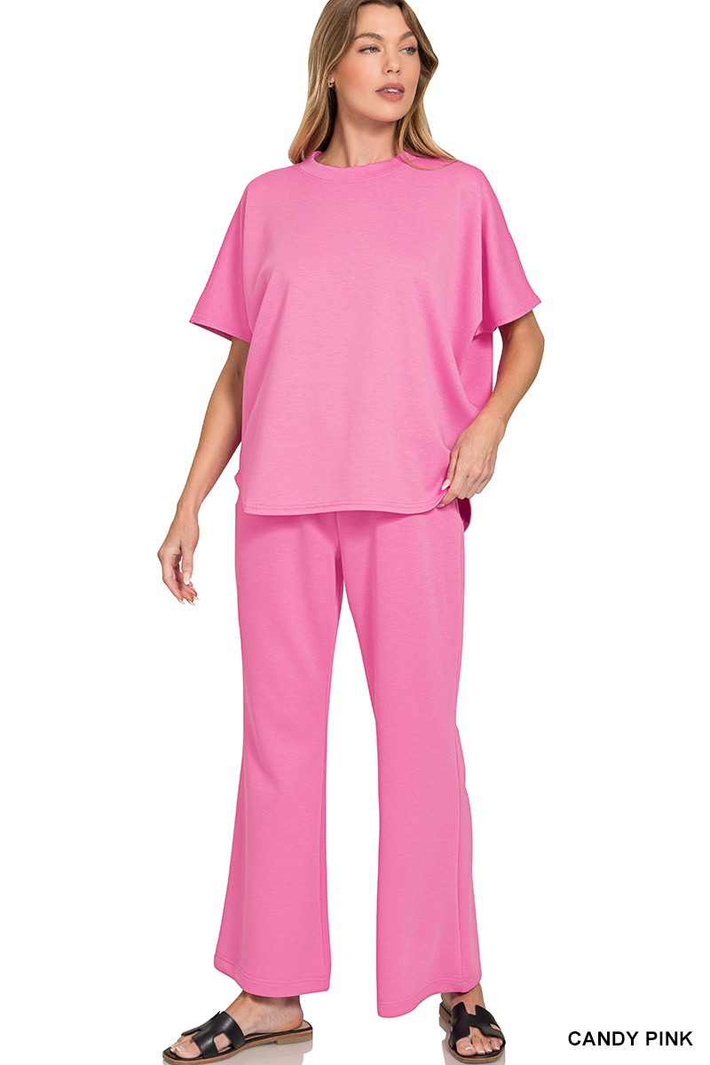 Set Top e Pantaloni con Orlo Curvo Scuba per la vendita all'ingrosso da parte di Vanilla Monkey