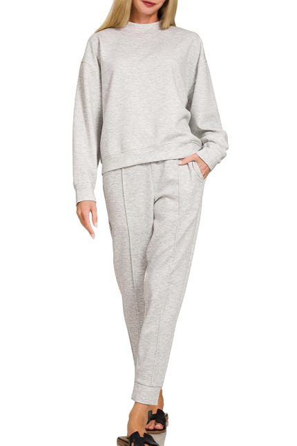 Scuba Mock Neck Pullover And Joggers Set