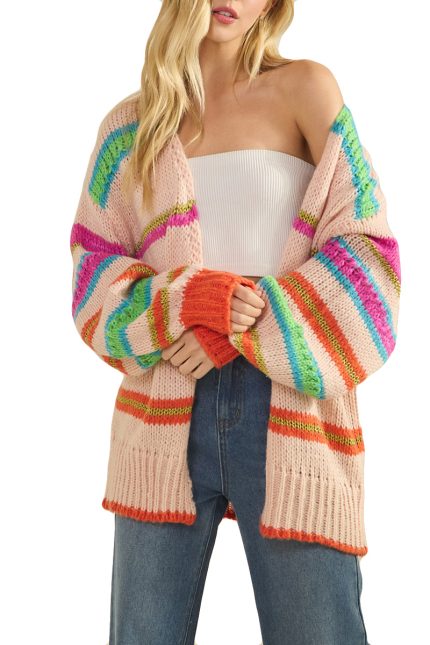 Rainbow Chunky Knit Cardigan