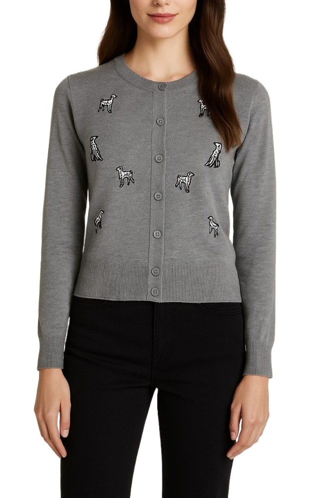 Dog Pattern Cardigan