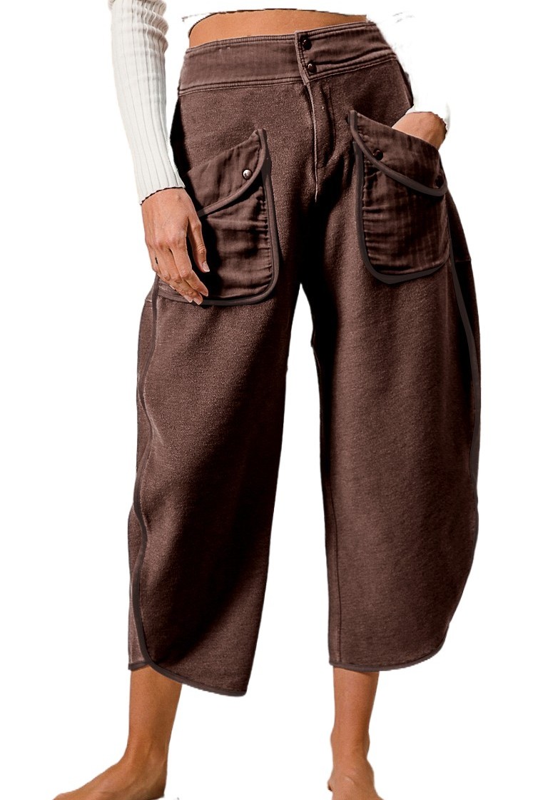 Washed Terry Pants With Pockets