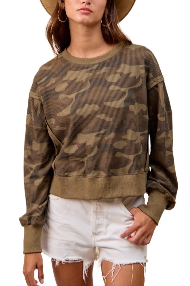 Thermal Camouflage Printed Top With Openseam