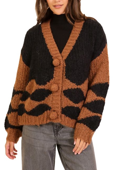 The Callista Hand-knit Pattern Button Cardigan