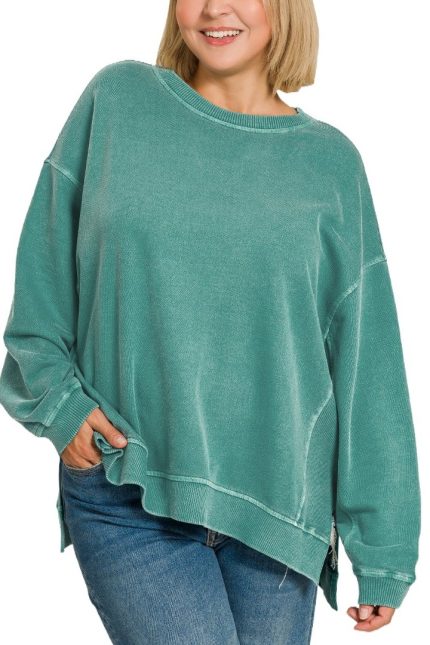 Plus F/terry Pigment Dye And Enzyme Washing Pullover