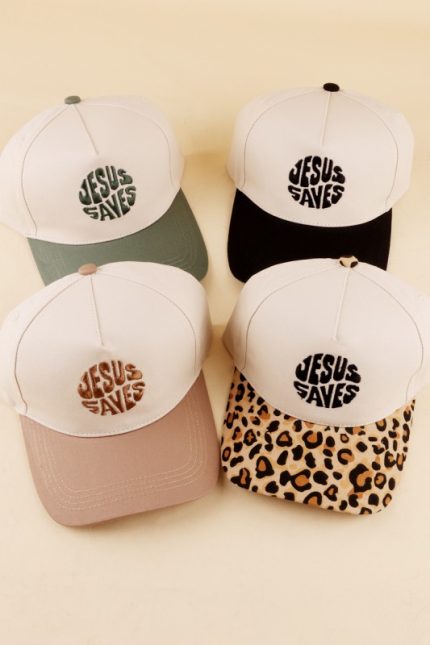 Jesus Saves Two Tone Canvas Cotton Cap