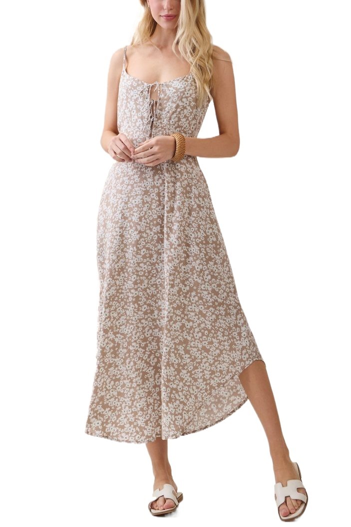 Print Front Two Tie Detail Cami Dress