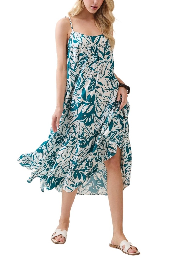 Cami With Beads Detailed Tiered Maxi Dress