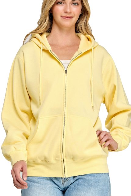 Oversized Fleece Boyfriends Fit Zip Up Jacket