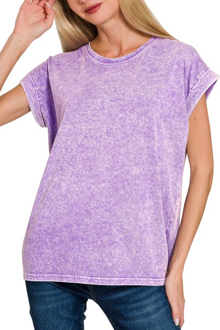 Halo Washed Cuffed Short Sleeve Tee