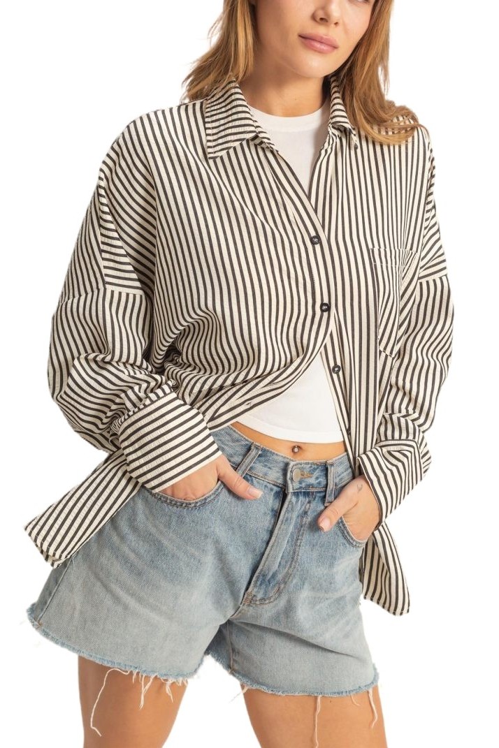 Striped Button-up Shirt