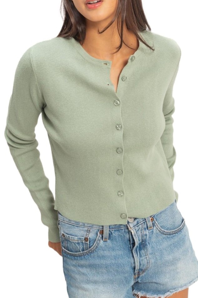 Ribbed Button-up Cardigan