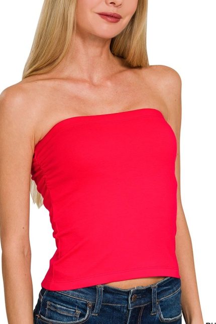 Cotton Tube Built-in Bra Top