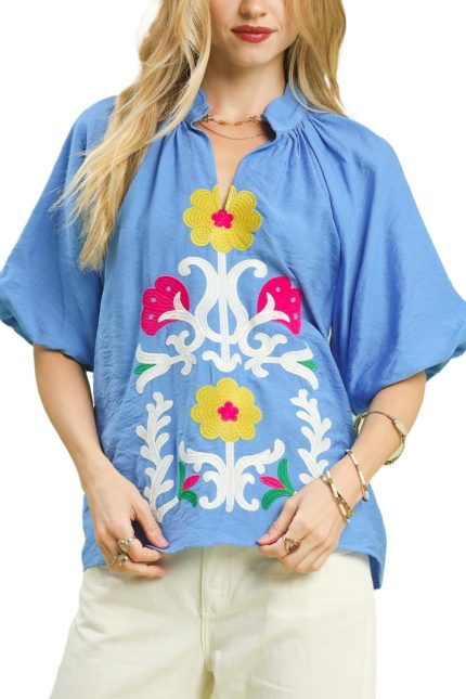 Embroidered Boho Top