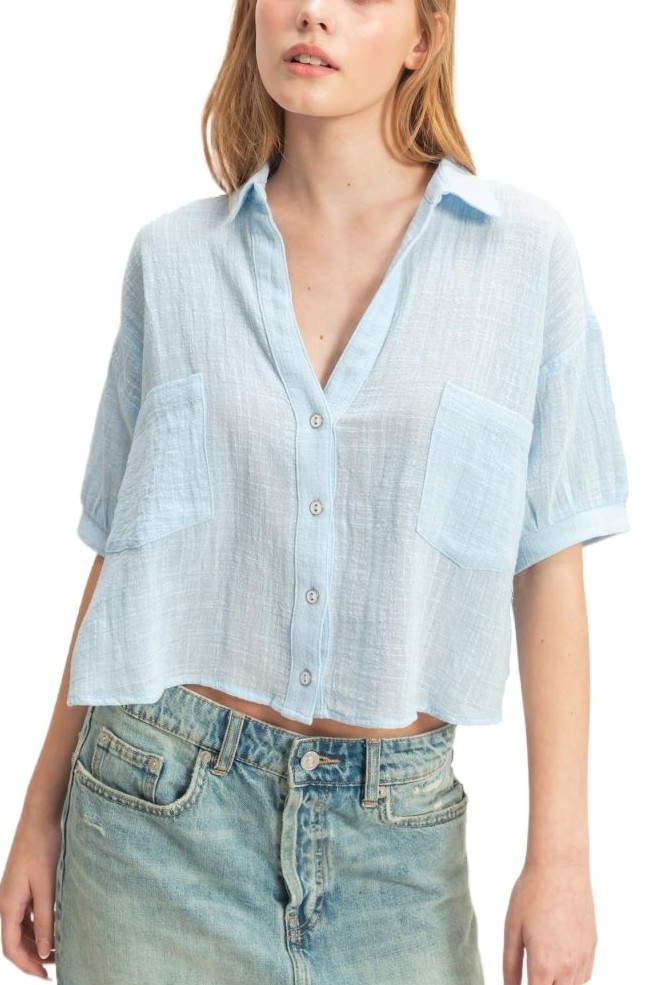 Textured Button-up Shirt