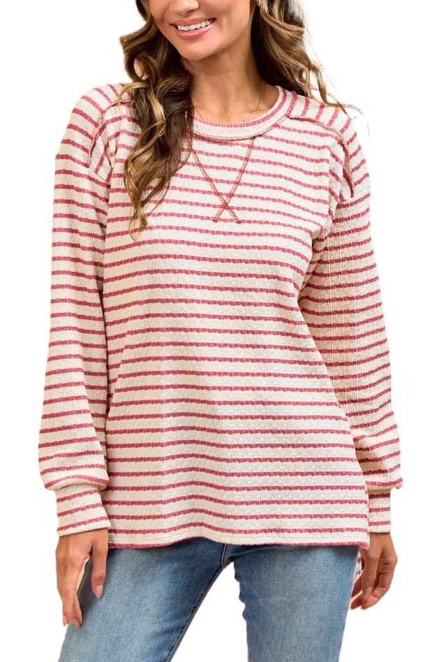 Leahs Striped Long Sleeves Top