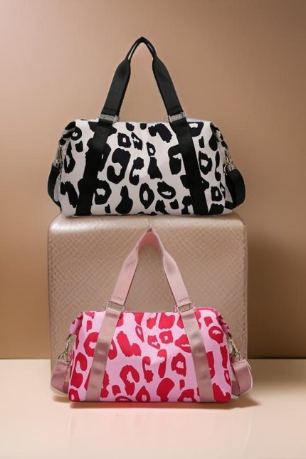 Leopard Print Large Weekend Travel Duffle Bag