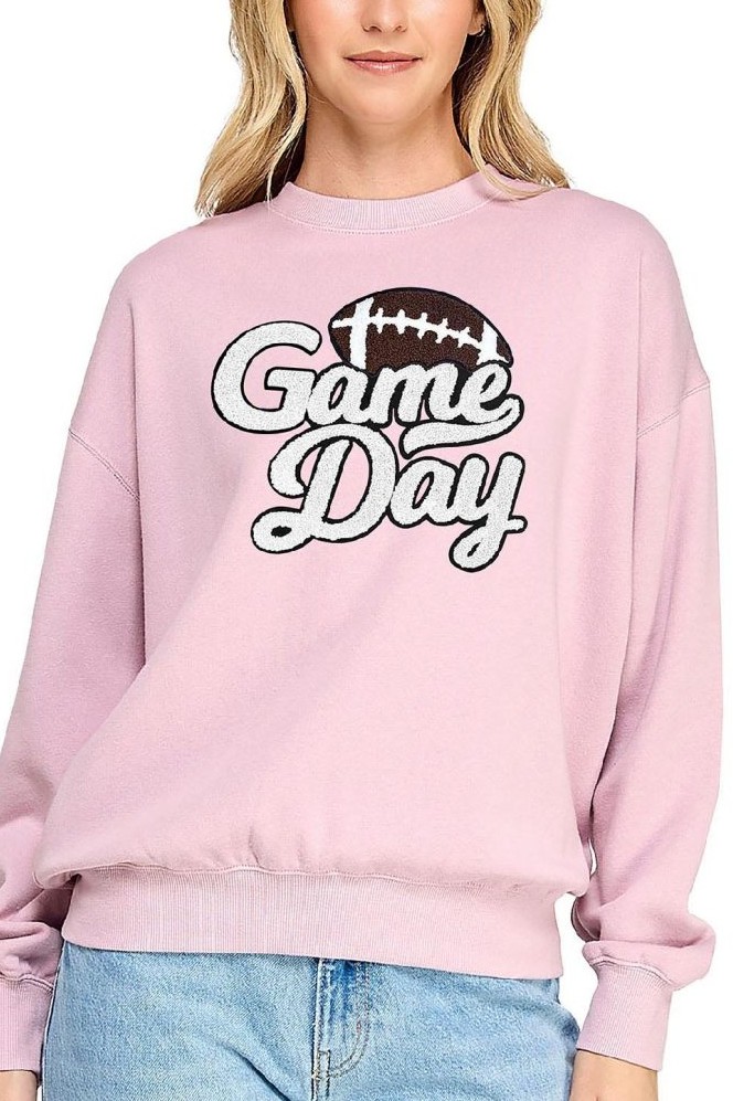 Fleece Relaxed Fit Sweatshirt With Game Day Patch