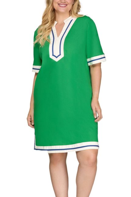 Plus H Line Mini Dress