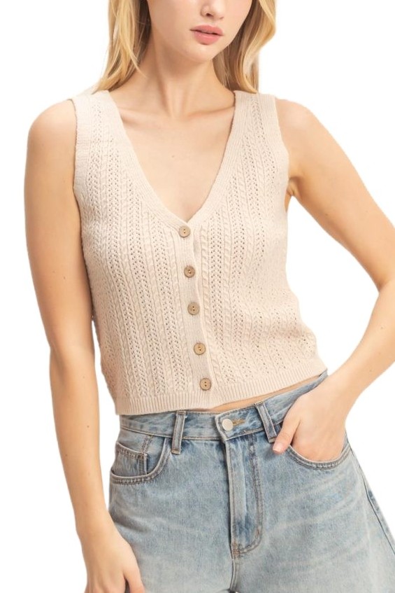 V-neck Knit Tank Top