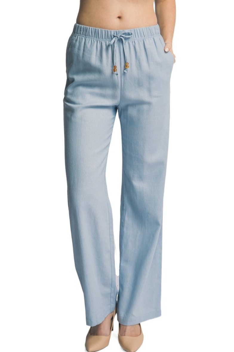Drawstring Straight Leg Linen Pants