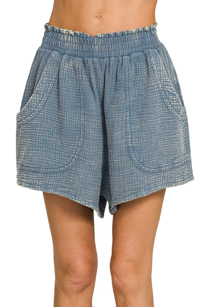 Washed Double Gauze Short Pants