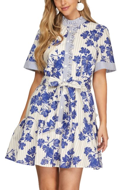 Flower Print Mini Dress