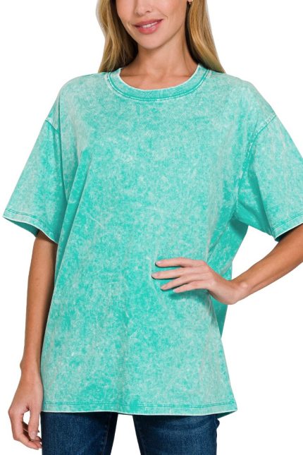 Washed Short Sleeve Top