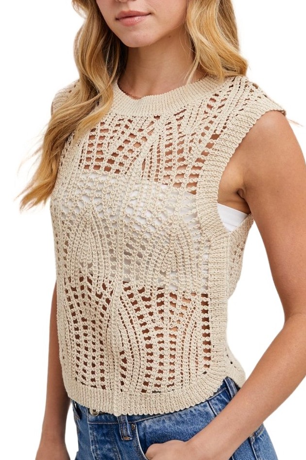 Sheer Crochet Vest Top