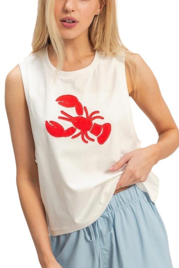 Sleeveless Tank With Lobster Patch