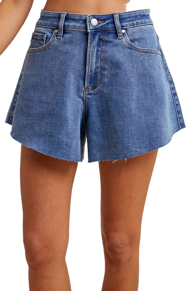 Stretch Flutter Wide Leg Denim Shorts