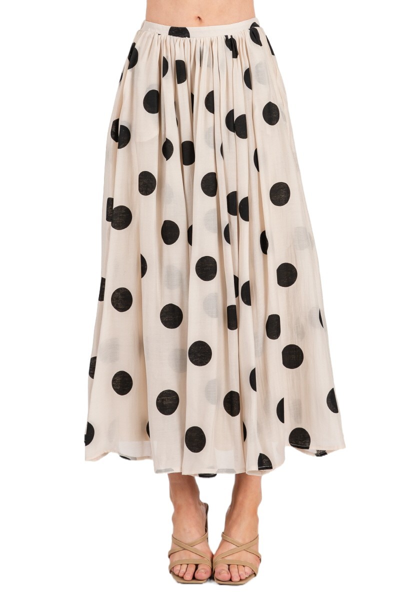 Polka Dot A-line Maxi Skirt