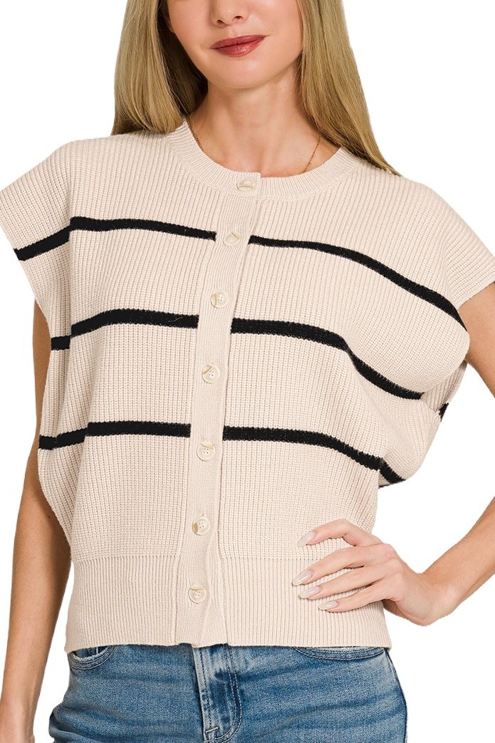 Striped Viscose Sweater Vest