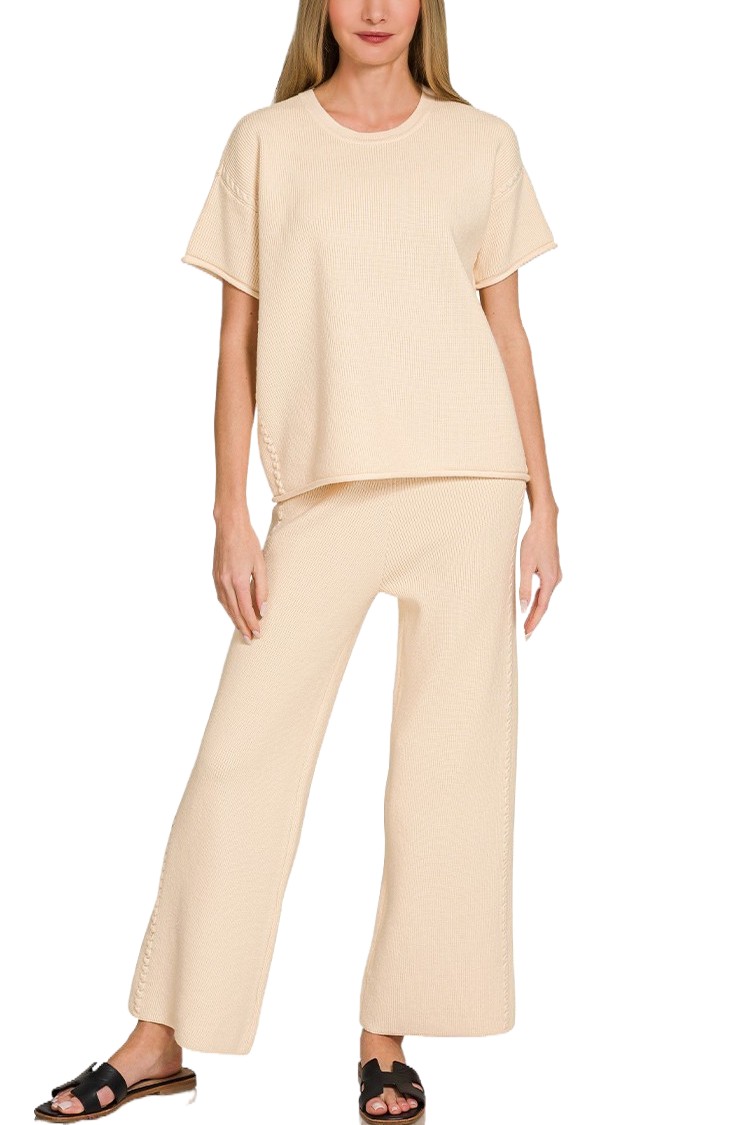 Viscose R-neck Top N Pants Set