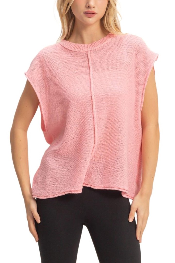 Sleeveless Ribbed Knit Top