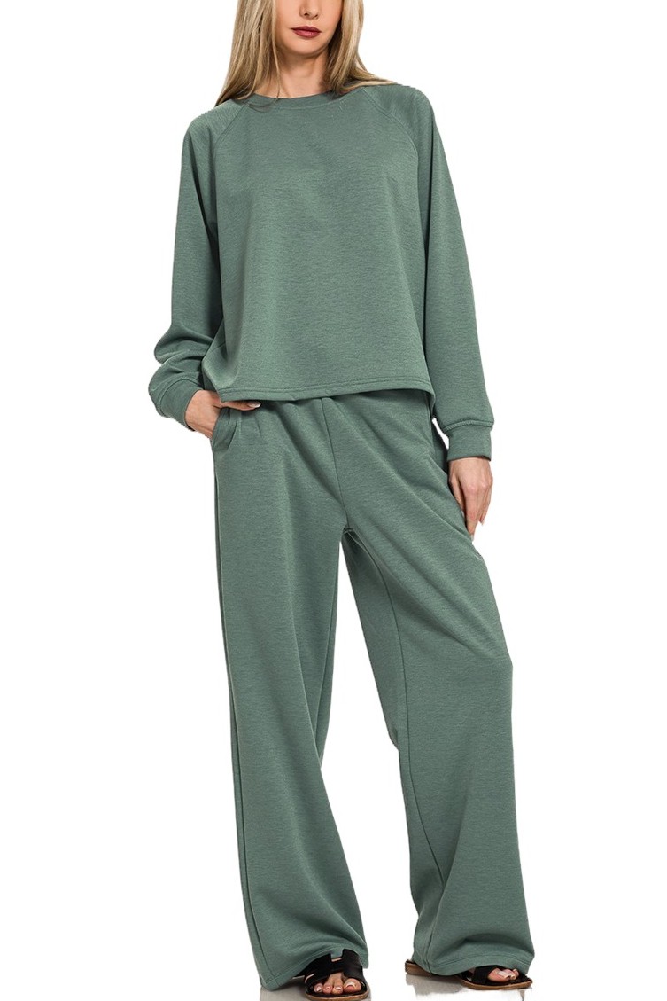 Scuba Crewneck Pullover N Pants 2 Pieces Set