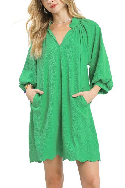 Textured Pocket Mini Dress