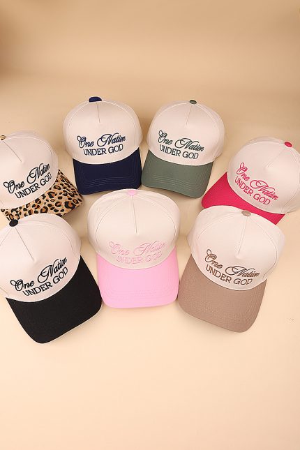 One Nation Under God Two-tone Canvas Cotton Cap