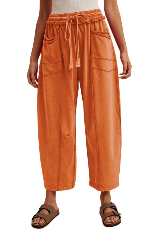 Mineral Wash Barrel Fit Utility Knit Pants