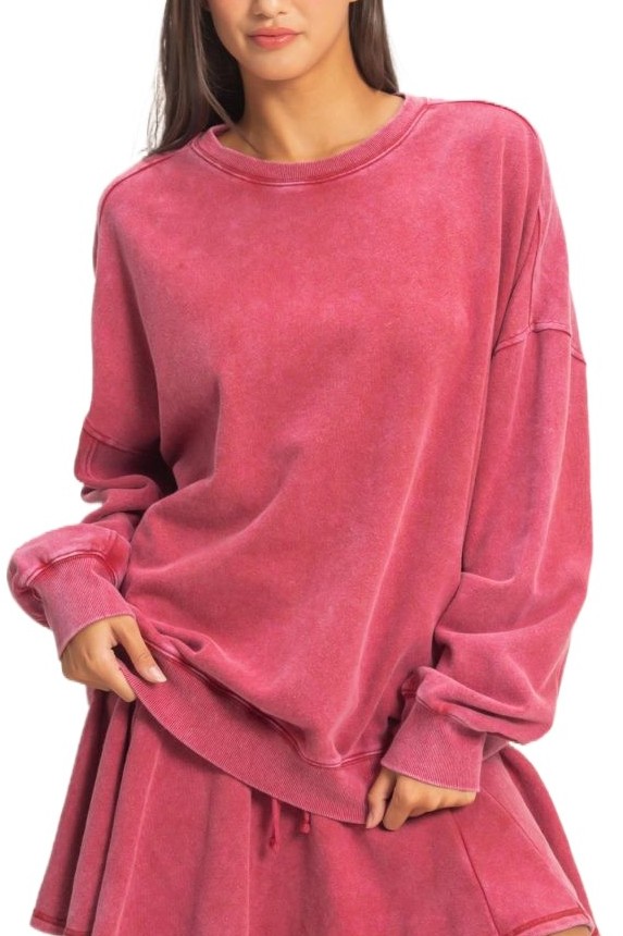Acid Wash Oversized Sweatshirt