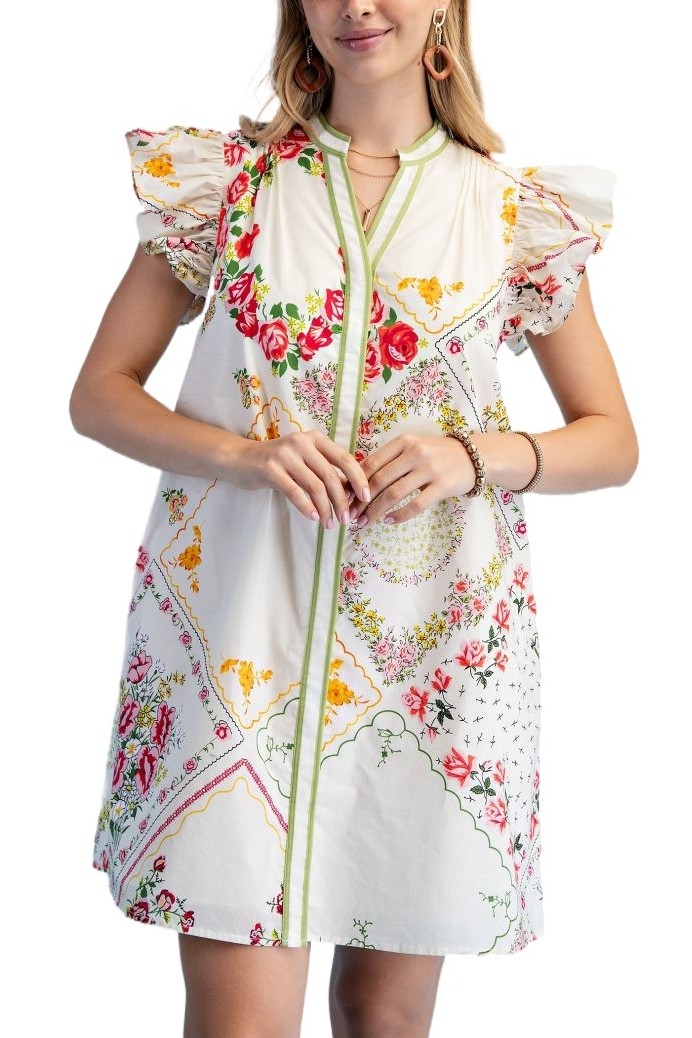 Floral Print Button Down Dress