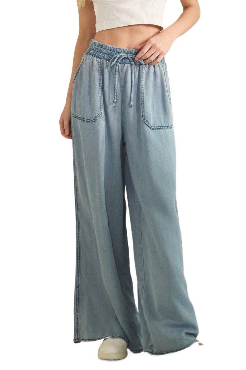 Cloud Wash Tencel Wide-leg Pants