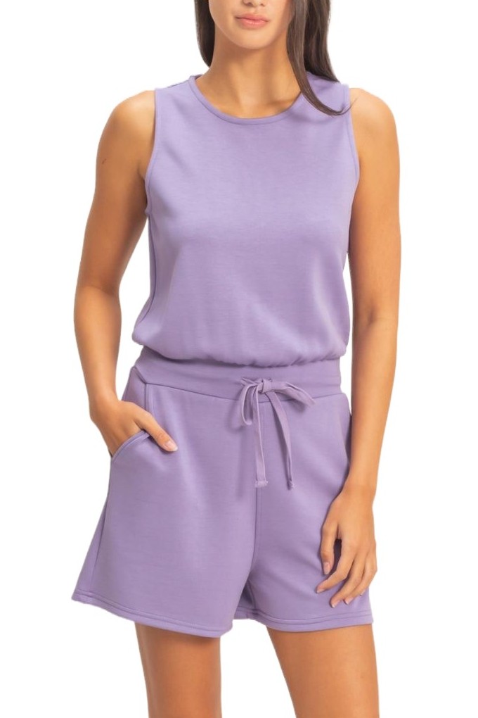 Drawstring Waist Sleeveless Romper