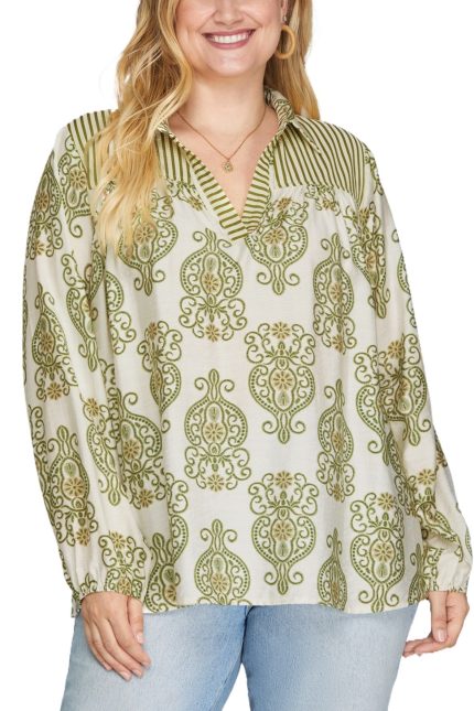 Plus Print Collared To